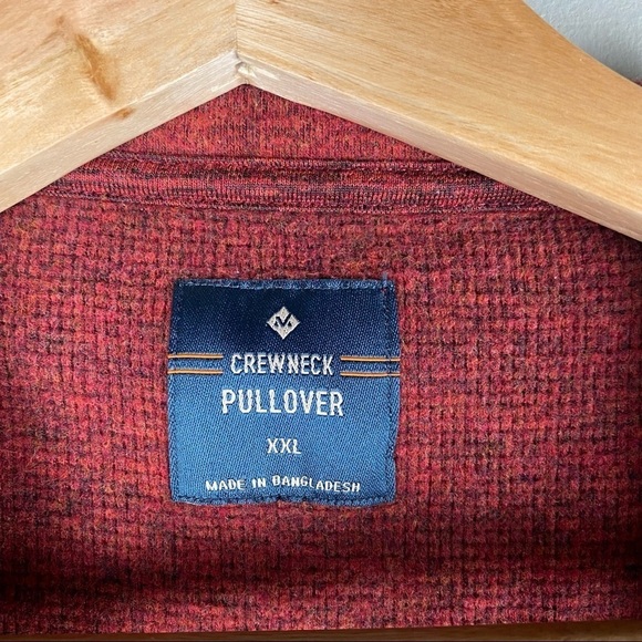 Men's Long Sleeve Fleece Crewneck Thermal Pullover Sweater Paprika Size XXL 2XL - Picture 4 of 6